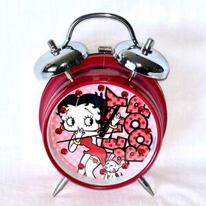 Betty Boop Alarm Clock 2006 Red Jewel Rhinestone Dial Working